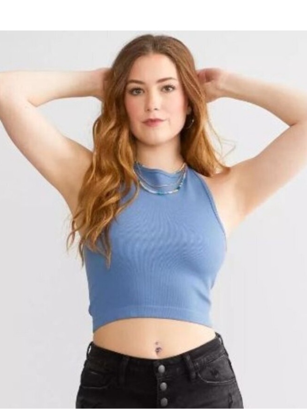 Free People Hayley Blue Racerback Ribbed
Tank